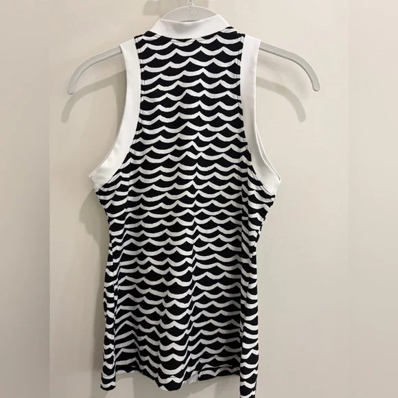 Seafolly Australia Zip Front Rash Guard Swim Vest – Tidal Wave- Size S 🌊🖤🤍 - Picture 7 of 9